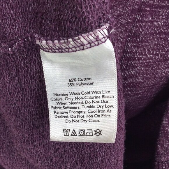 Eddie Bauer Cowl Neck Asymmetrical Open Sweatshirt Womens Size Large Mulberry - Picture 8 of 8